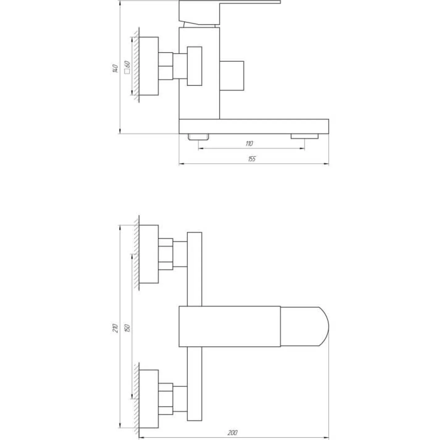 Смеситель для ванны Globus Lux Sicilia SBQ-102N - Фото 1